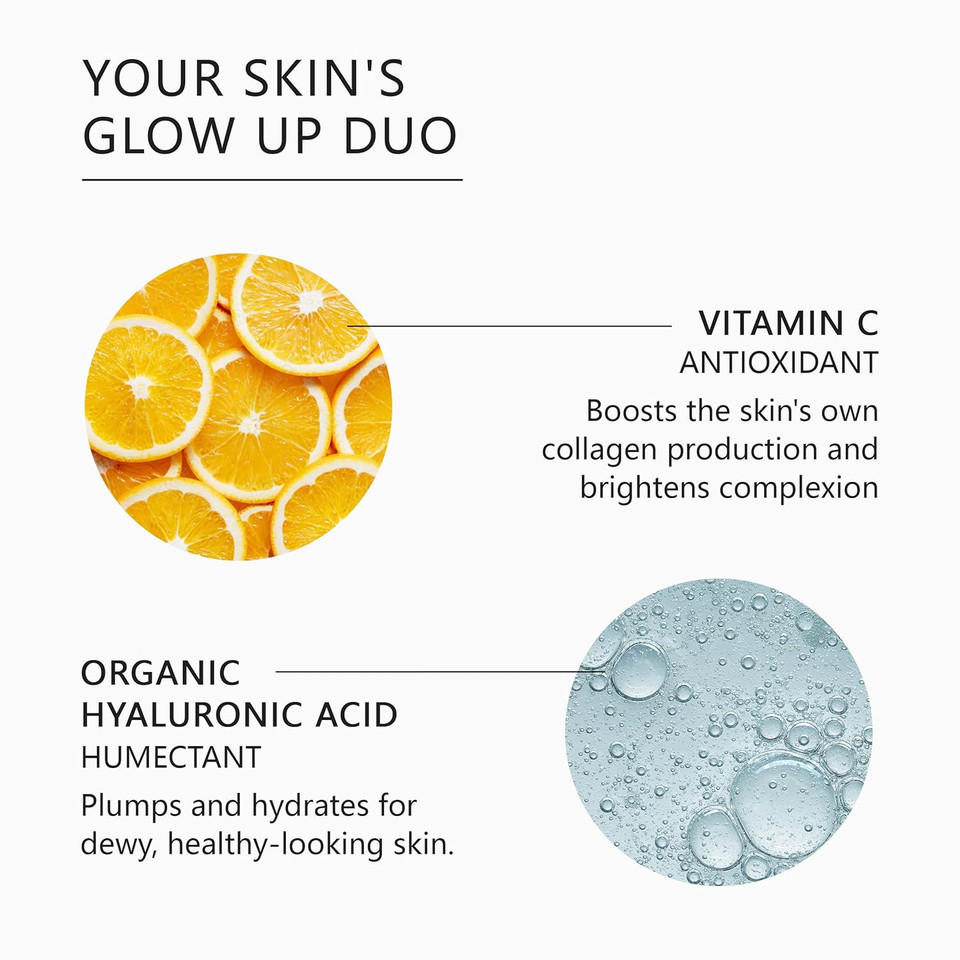 Asterwood Vitamin C 1 Oz + Hyaluronic Acid Moisturizer 1.7 Oz