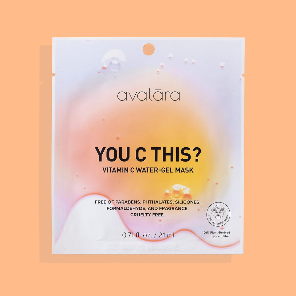 Avatara - You C This Vitamin C Water-Gel Mask, Hydrating Mask, Sheet Masks With Niacinamide And Hyaluronic Acid, Facial Mask Made With Natural Fibers, Paraben-Free Vitamin C Face Mask, 0.71 Fl.Oz