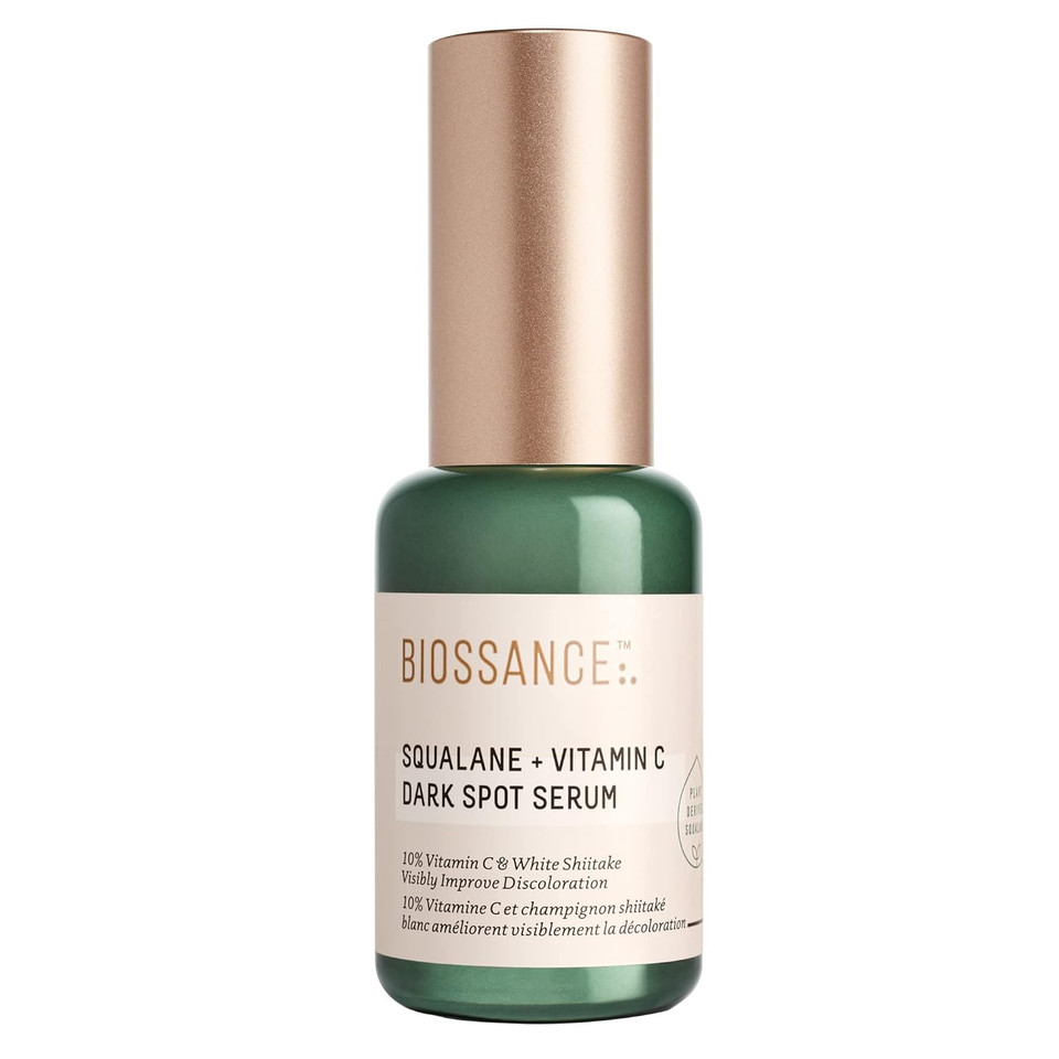 Biossance Squalane + Vitamin C Dark Spot Face Serum  10% Vitamin C Serum & White Shiitake  Hydrating, Fragrance-Free, Non-Irritating, For Daily Use For All Skin Types
