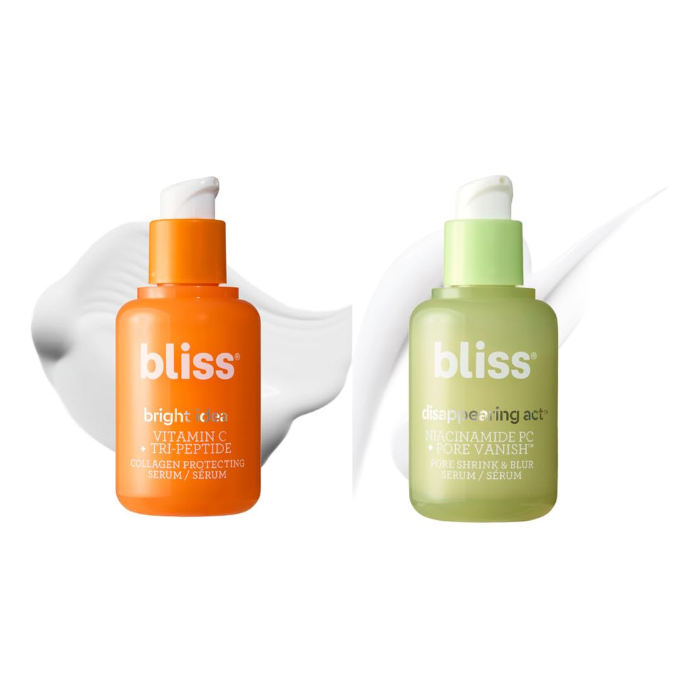 Bliss Niacinamide & Vitamin C Duo  Disappearing Act Pore-Minimizing Serum + Bright Idea Vitamin C Serum For Dark Spots, Uneven Tone & Radiant Skin