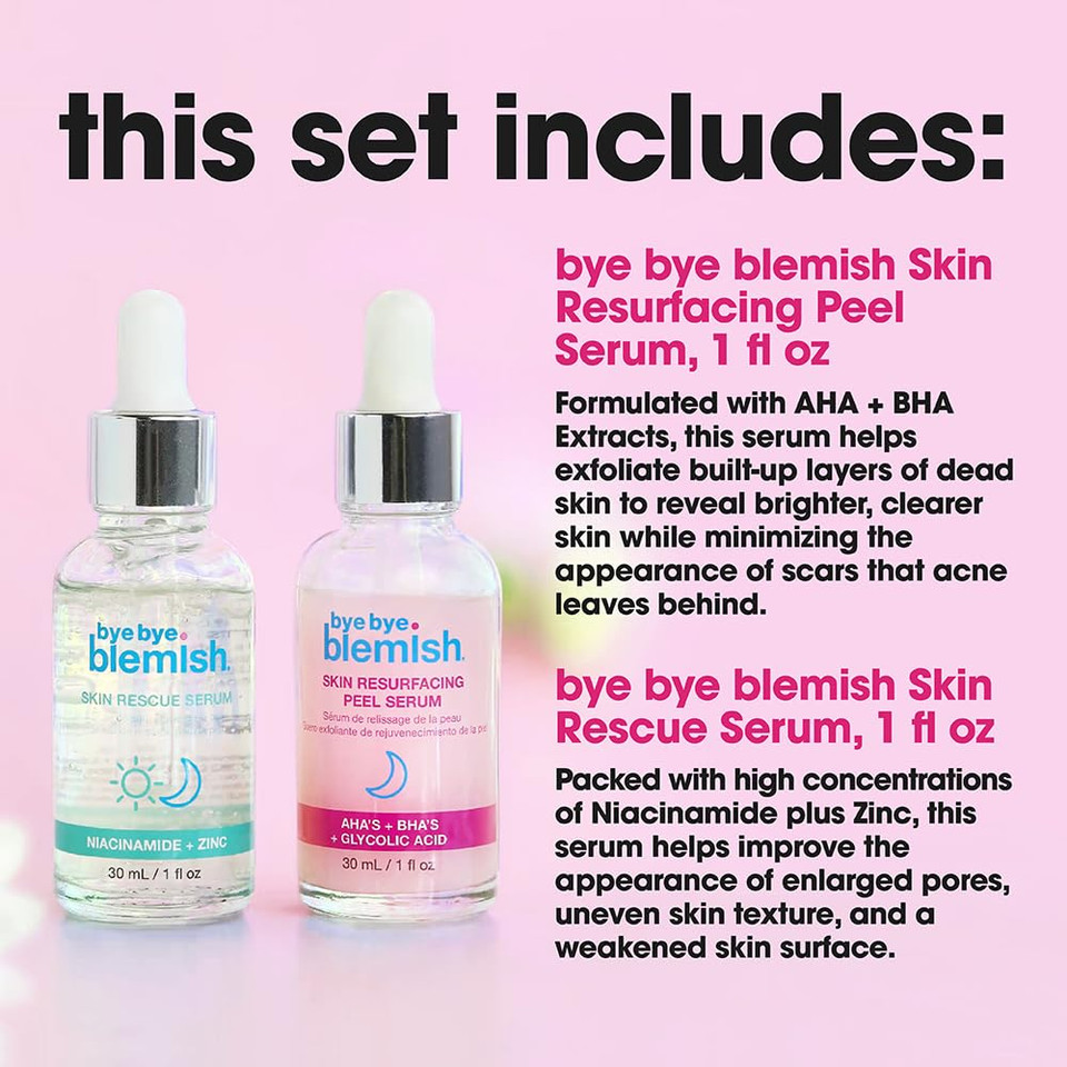 Bye Bye Blemish Skin Resurfacing Peel Serum And Skin Rescue Serum