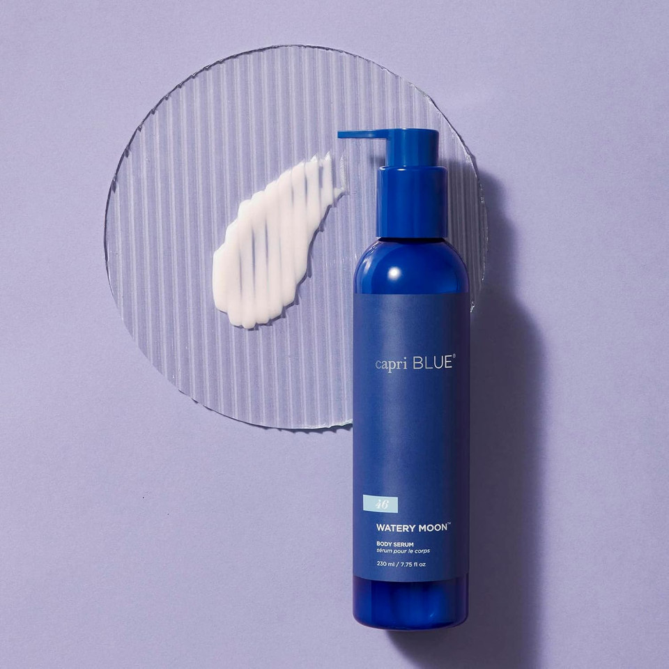 Capri Blue Body Serum  Body Hydrating Serum With Sodium Hyaluronate, Argan Oil & Jojoba Oil  Cruelty Free Lightweight Skin Moisturizer For Dry Skin (Watery Moon, 7.75 Fl Oz)