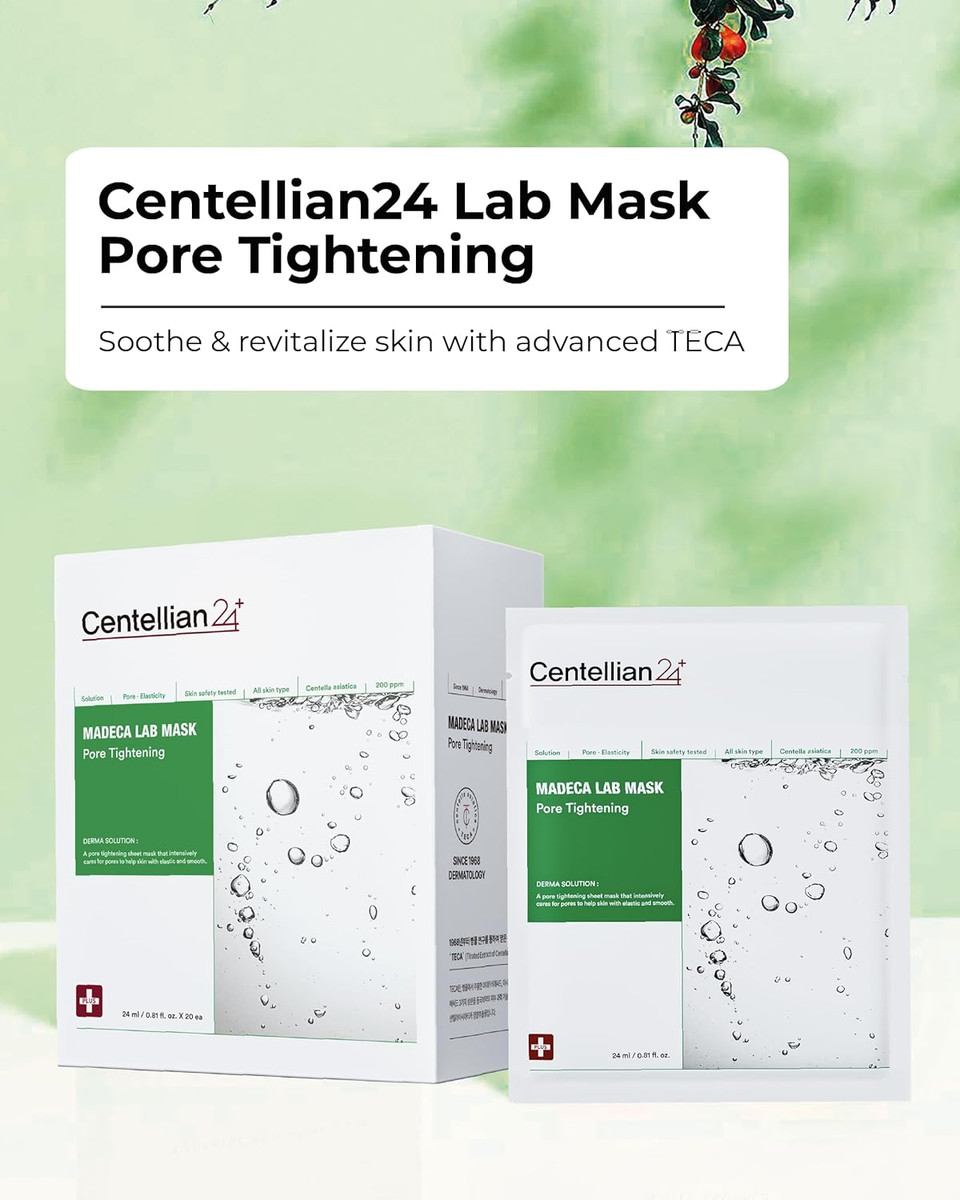 Centellian 24 Madeca Mask (Extra Moisturizing, 4Pc) - Face Sheet Mask, Ultra Hydrating & Soothing For Dry, Sensitive Skin. Korean Skin Care By Dongkook. Centella Asiatica, Teca, Egf