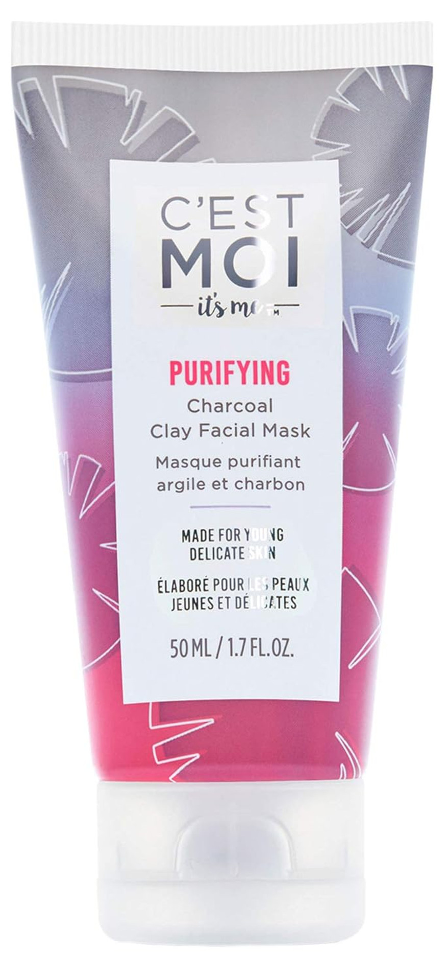 C'Est Moi Purifying Charcoal Clay Facial Mask | Cleanse & Hydrate Skin, Gentle Exfoliating Facial Mask, Clinically Tested Non-Toxic Ingredients Feat. Activated Charcoal & Salicylic Acid 1.7 Oz