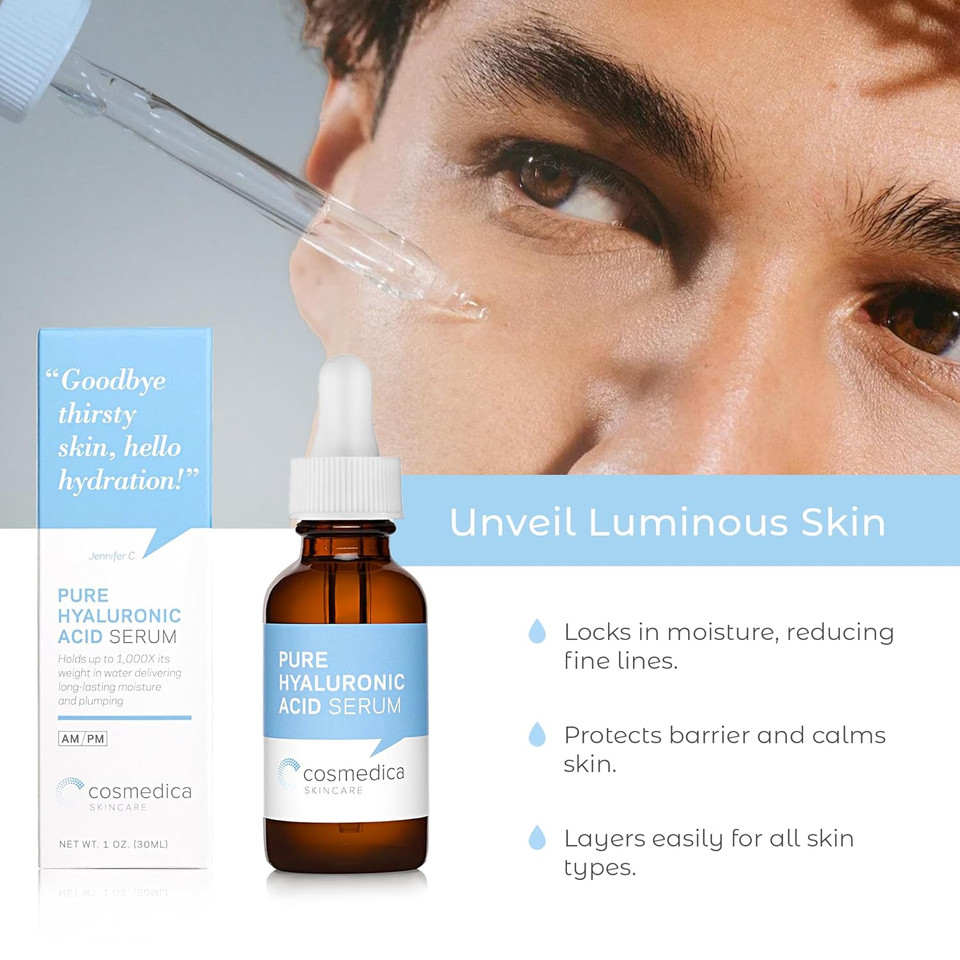 Cosmedica Skincare Set- Vitamin C Super Serum And Pure Hyaluronic Acid