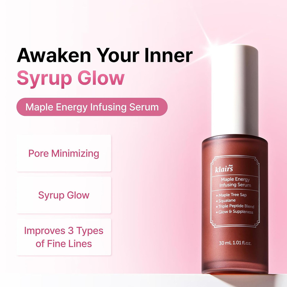 Dearklairs Maple Energy Infusing Serum 30 Ml, Anti Aging, Skin Barrier, Pore Minimizing, Peptide, Squalane, Hydrating And Moisturizing Serum, Korean Skin Care, Dry Skin