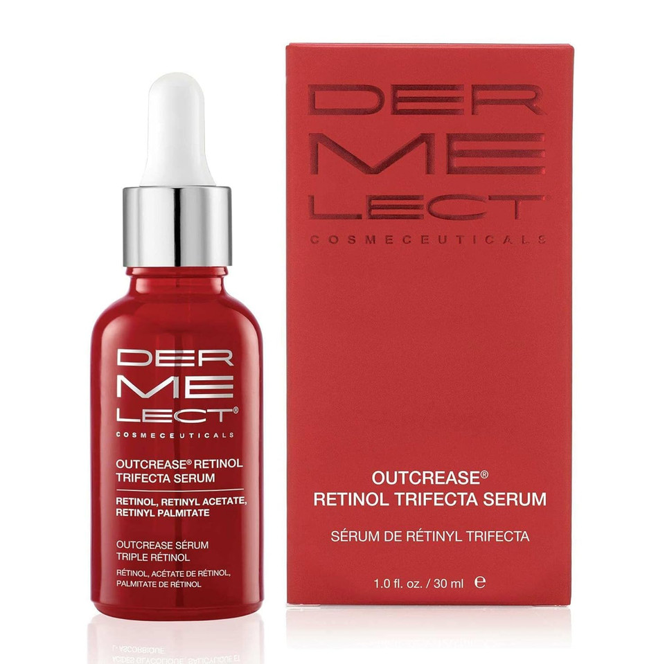 Dermelect Cosmeceuticals Outcrease Retinol Trifecta Serum For Face Anti Aging Serum, 3 Types Of Retinol, Vitamin E Hydrating & Smoothing Treatment For Pores, Sun Damage Fine Lines & Wrinkles 1.0 Fl Oz