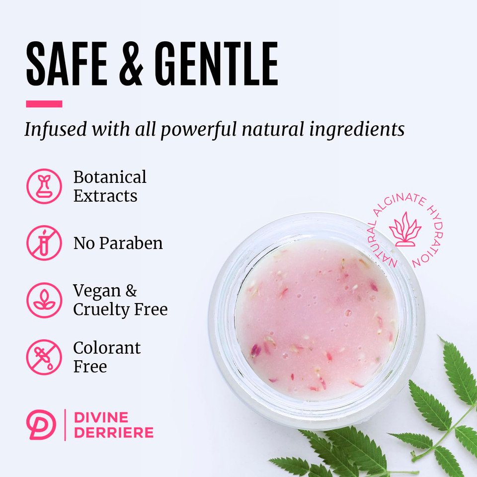 Divine Derriere Vajacial Hydrogel Mask - Premium Modeling Rubber Mask With Bulgarian Rose Petals, Deeply Purifying, & Super Hydrating Hydro Jelly Sheet Masks, Peel-Off Jelly Mask Powder Kit