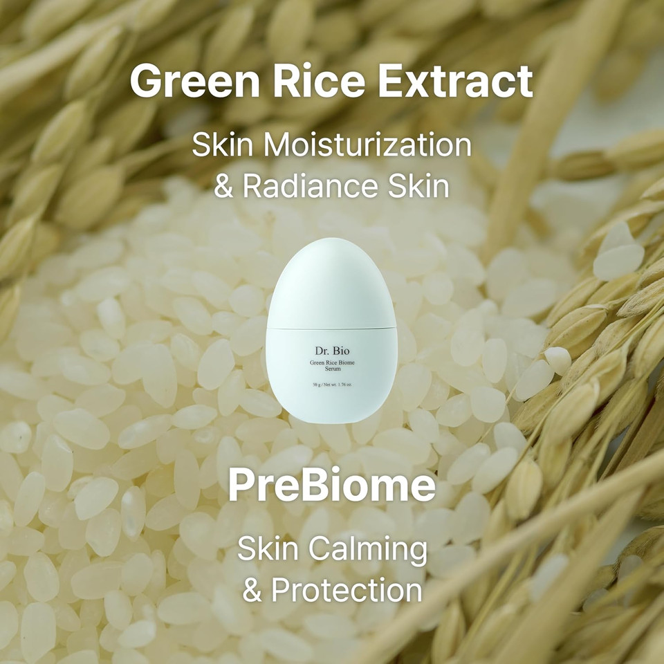Dr. Bio Green Rice Biome Serum (1.69 Fl.Oz) With Probiotic, Reduce Dark Spots, Treat Hyperpigmentation & Blemish, Radiant Skin, Even Skin Tone, Fragrance-Free, Vegan Korean Skincare For Sensitive Skin