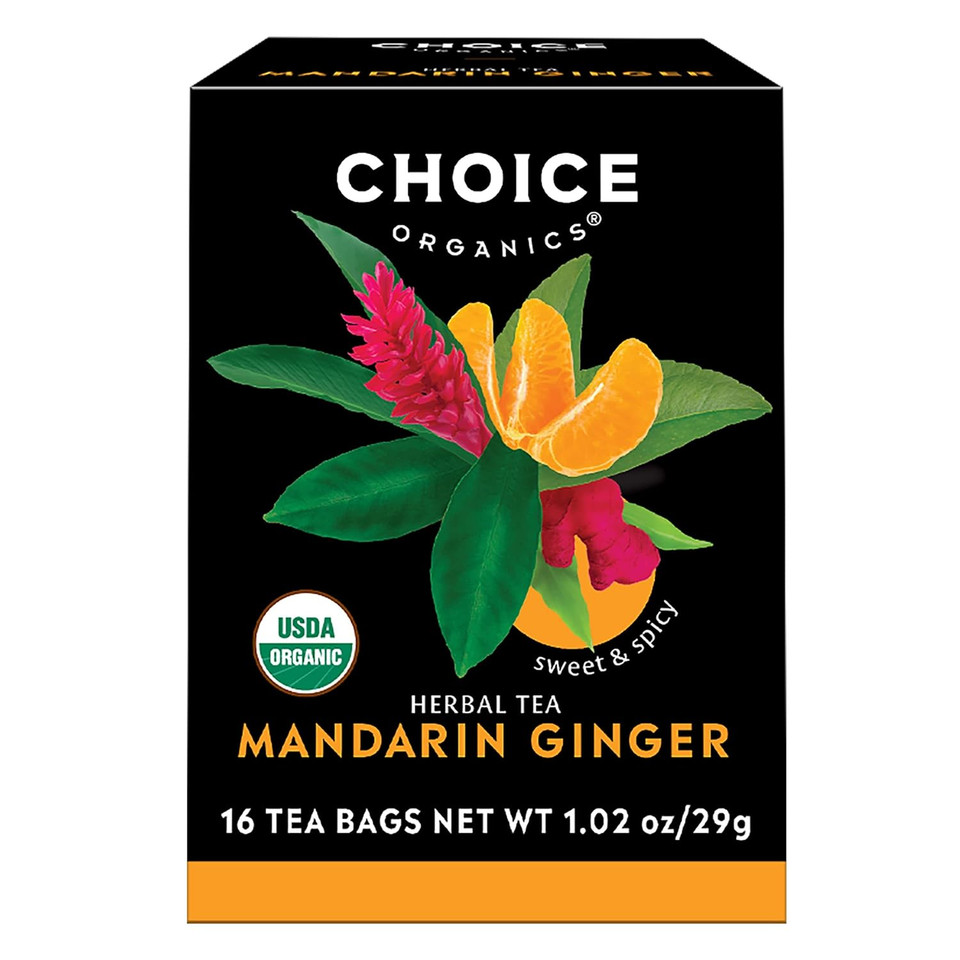 Choice Organics - Organic Mandarin Ginger Tea (6 Pack) - Organic Herbal Tea - 96 Tea Bags