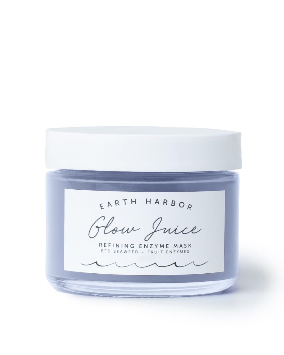 Earth Harbor | Glow Juice Refining Enzyme Mask | 100% Natural & Nontoxic | Red Seaweed + Fruit Enzymes | Brightens And Clarifies | 1.25 Oz Earth Harbor | Glow Juice Refining Enzyme Mask | 100% Natural & Nontoxic | Red Seaweed + Fruit Enzymes | Brightens And Clarifies | 1.25 Oz