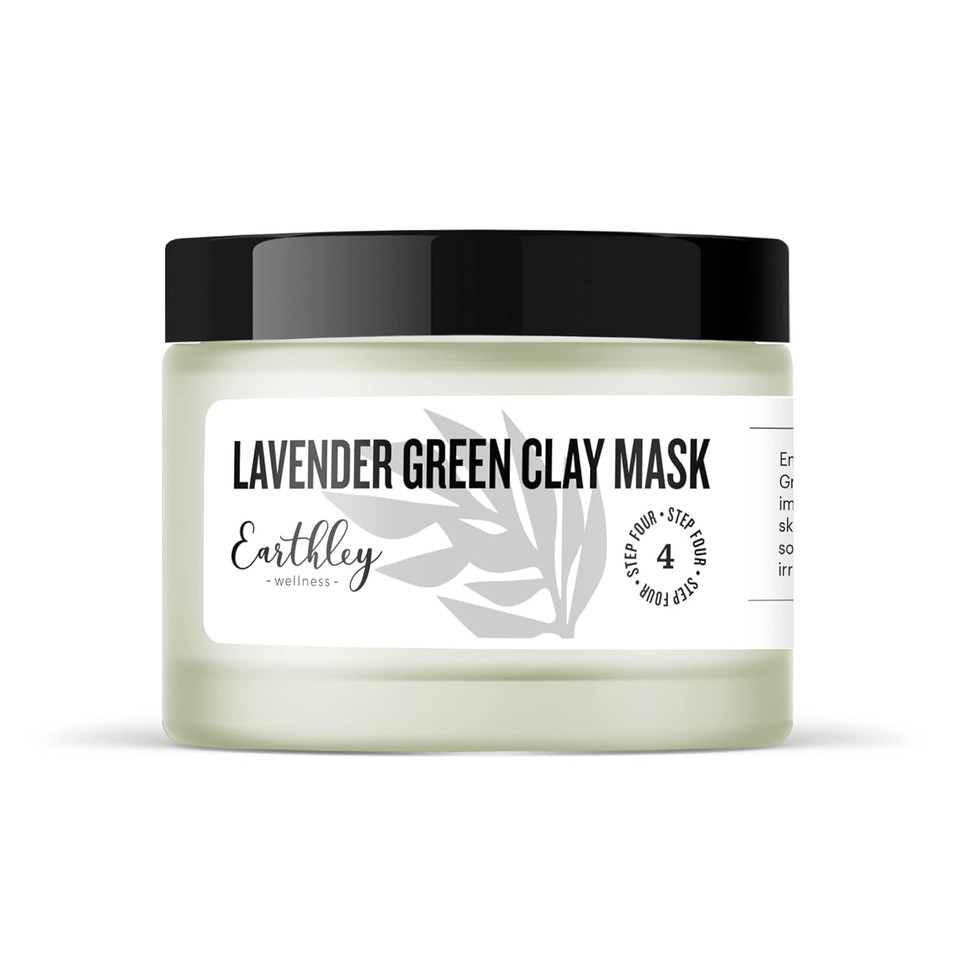 Earthley Wellness Face Mask, Healthier Skin, Reduces Oils, Soothes Skin, Pull Out Dirt And Oil, Unclog Pours, Improve Skin Complexion (Lavender Green Clay Mask, 2Oz.)