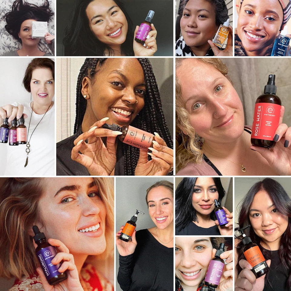 Eve Hansen Collagen Face Mask Sheets Set Of 5  Hydrating & Nourishing Care For All Skin Types  With Hyaluronic Acid, Tangerine Peel, Blueberry Extract & Spinach Leaf