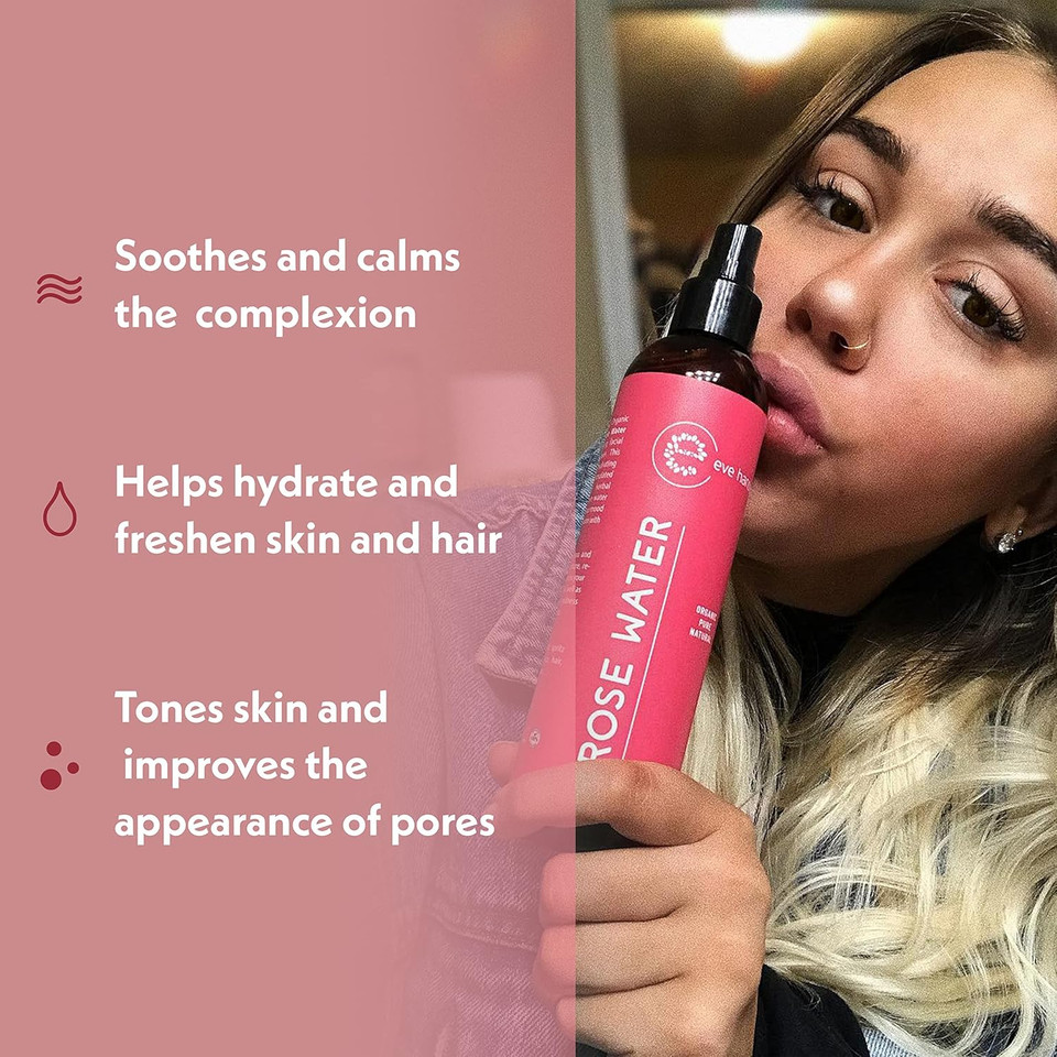 Eve Hansen Skincare Set: Rose Water Spray 4 Oz, Collagen & Hyaluronic Face Mask Sheets 5X2 Hydrating, Soothing Care For All Skin Types  Set Of 3 Products Eve Hansen Skincare Set: Rose Water Spray 4 Oz, Collagen & Hyaluronic Face Mask Sheets 5X2 Hydrating, Soothing Care For All Skin Types  Set Of 3 Products