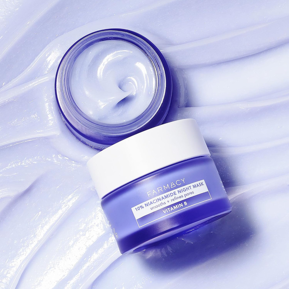 Farmacy Niacinamide Overnight Face Mask - Pore Refining Facial Mask With 10% Niacinamide - Replenishes Moisture Barrier With 3% Panthenol + Blueberry Seed Oil For Soft, Supple Skin (50Ml)