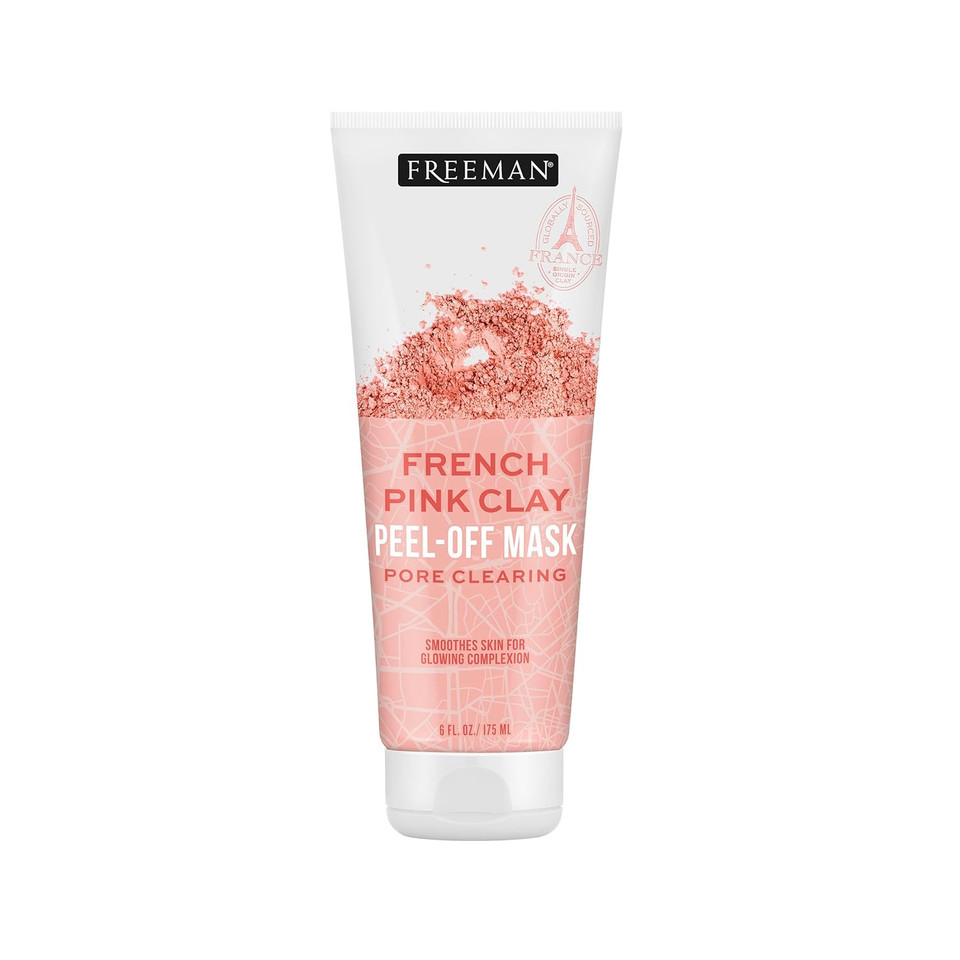 Freeman Exotic Blends Pore Clearing French Pink Clay Peel Off Facial Mask, 6 Fl.Oz./175 Ml Tube
