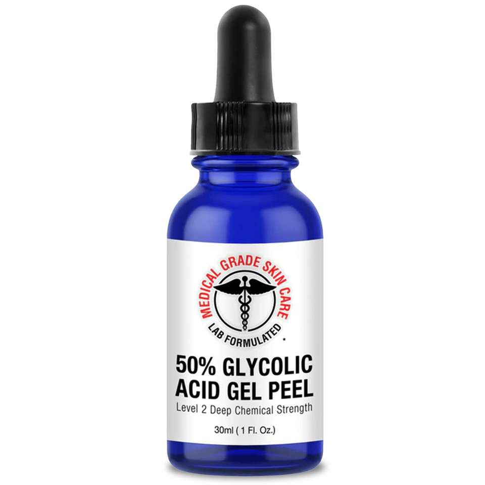 Glycolic Acid 50% Gel - Face Peel Mask For Exfoliate, Acne Blemishes, Fine Lines, Wrinkles, Dark Spots & Dead Skin Cells - 1 Fl Oz