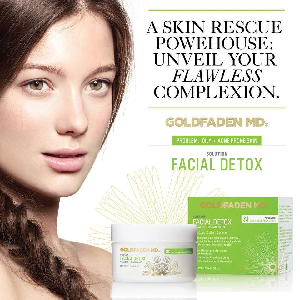 Goldfaden Md Facial Detox Mask Clarifying Face Mask W/Zinc Oxide, Sulfur, Salicylic Acid & Grapefruit Purifying Deep Clean Minimizes The Appearance Of Redness, Blackheads & Pores .5 Fl Oz