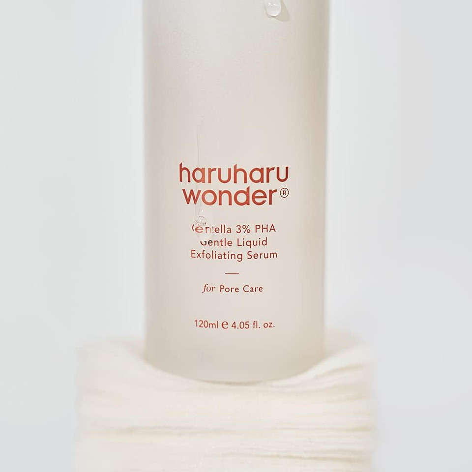 Haruharu Wonder Centella 3% Pha Gentle Liquid Exfoliating Serum 4.06 Fl Oz, Gentle Exfoliator, Formula For Sensitive Skin, Glow Facial Serum, Vegan, Cruelty Free, Korean Skincare