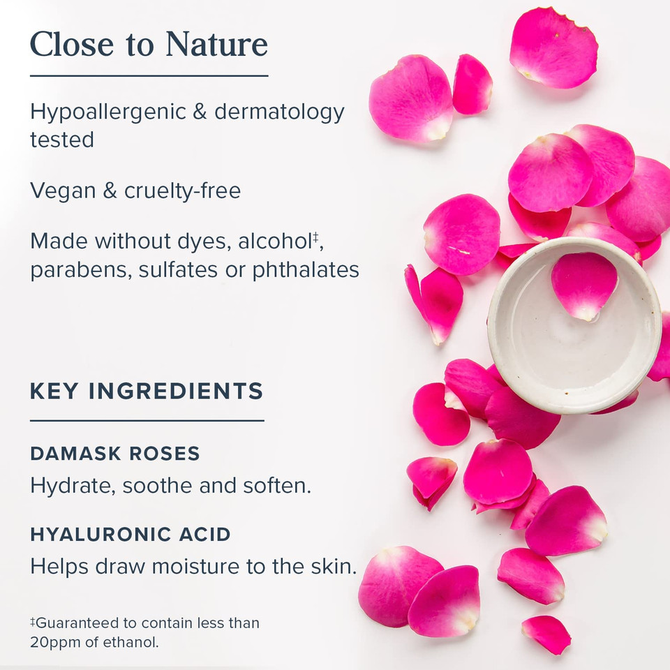 Heritage Store Rosewater Facial Serum, 1% Hyaluronic Acid - Deep Hydration For Dry/Combination Skin Care - Minimizes Look Of Fine Lines And Wrinkles, Adds A Natural Glow - Hypoallergenic, Vegan, 2Oz