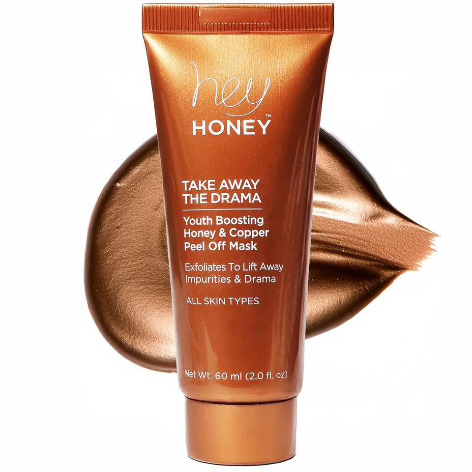 Hey Honey Skincare Copper Peel Off Face Mask With Honey, Propolis & Aloe | Hydrating & Exfoliating Facial Mask For Glowing Skin, Pore Cleansing & Anti-Aging Facial For Dull, Tired Skin 2.2 Oz