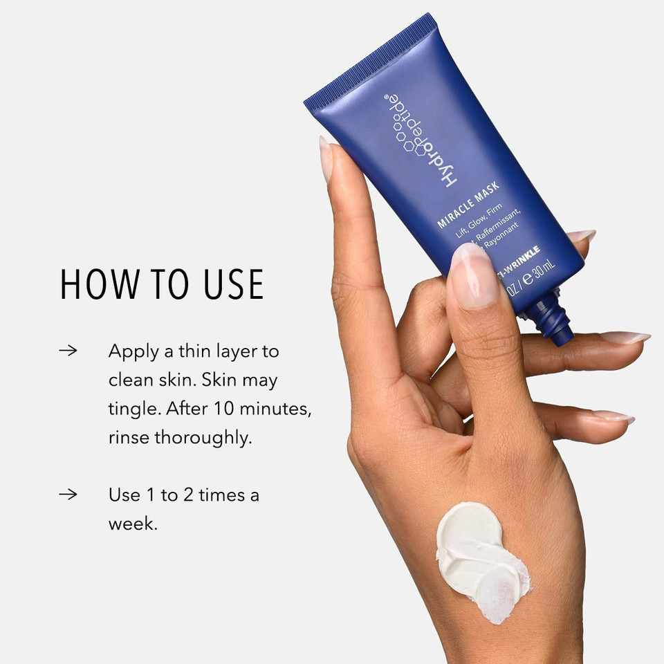 Hydropeptide Miracle Mask, Peptide Treatment To Lift, Glow & Firm, 0.5 Ounce