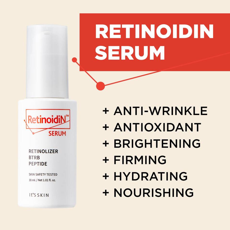It'S Skin Retinoidin Serum - Retinol Anti Aging Serum - Smooth Wrinkles & Fine Lines - Firming & Moisturizing With Adenosine, Hyluronic Acid, Peptides, Niacinamide And Ceramide, 1.01 Fl.Oz