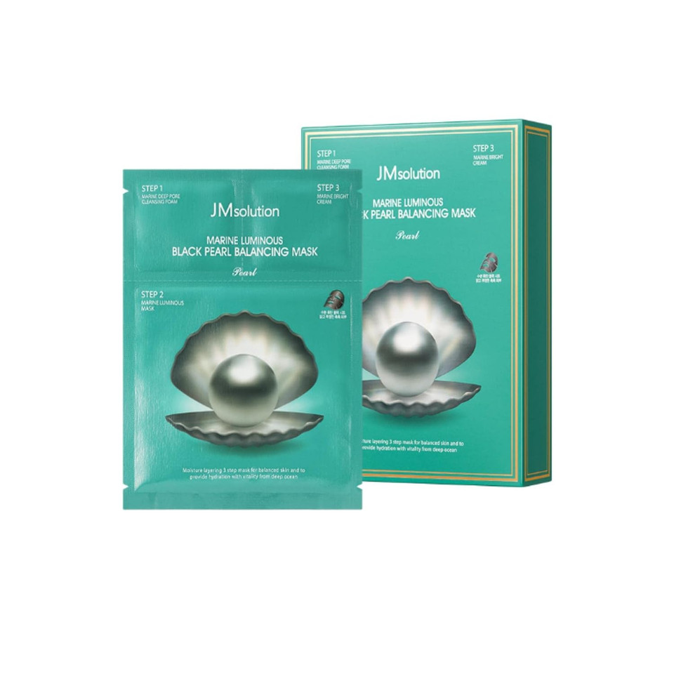 Jmsolution 3 Step Spa Care Face Mask Bundle -Marine Luminous Pearl Moisture & Balace Mask Bundle 20Ea