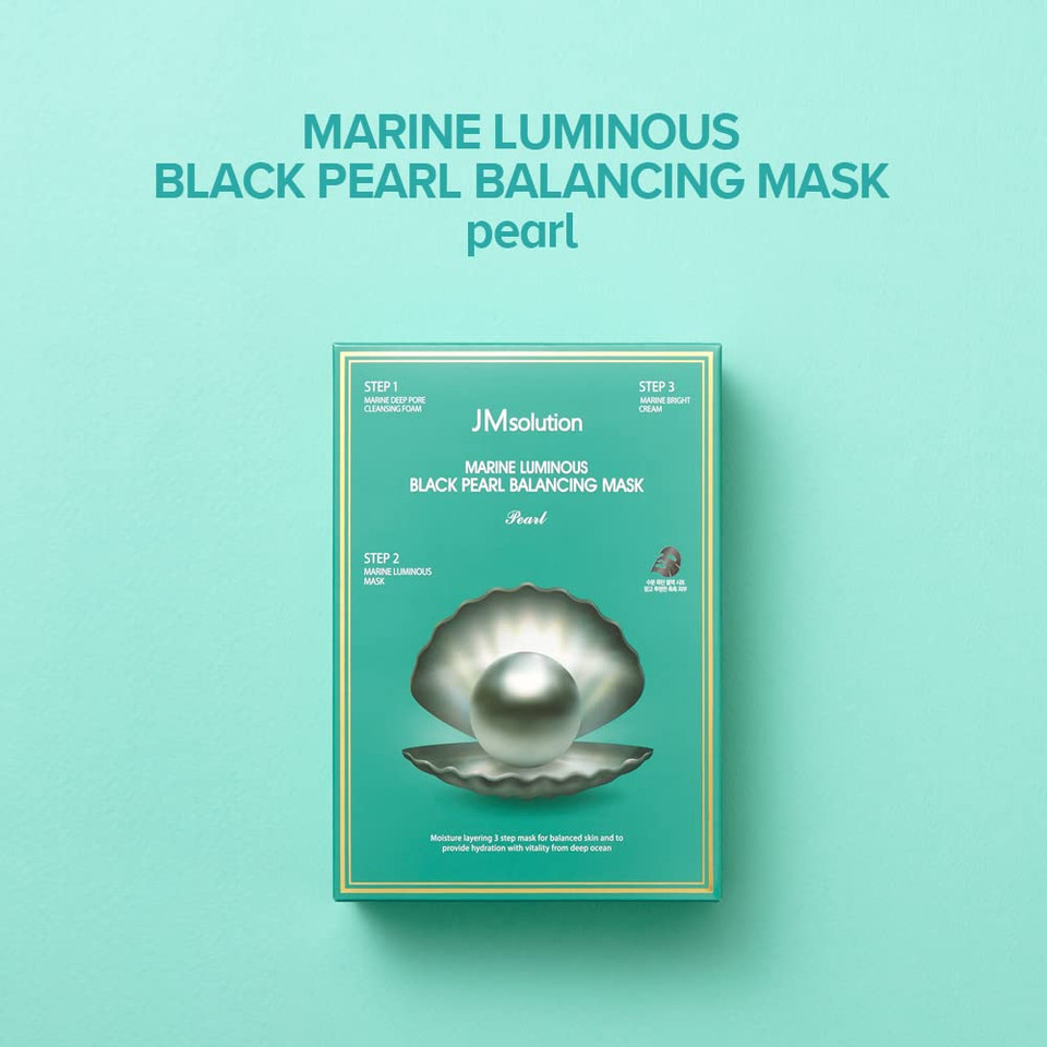 Jmsolution 3 Step Spa Care Face Mask Bundle -Marine Luminous Pearl Moisture & Balace Mask Bundle 20Ea