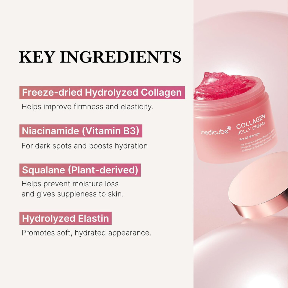 Medicube Pink Glass Glow Duo For Uneven Skin - Collagen Jelly Cream 50Ml - Niacinamide & Freeze-Dried Hydrolyzed Collagen + Salmon Dna Pdrn Pink Collagen Jelly Gel Mask (4Ea) Medicube Pink Glass Glow Duo For Uneven Skin - Collagen Jelly Cream 50Ml - Niacinamide & Freeze-Dried Hydrolyzed Collagen + Salmon Dna Pdrn Pink Collagen Jelly Gel Mask (4Ea)