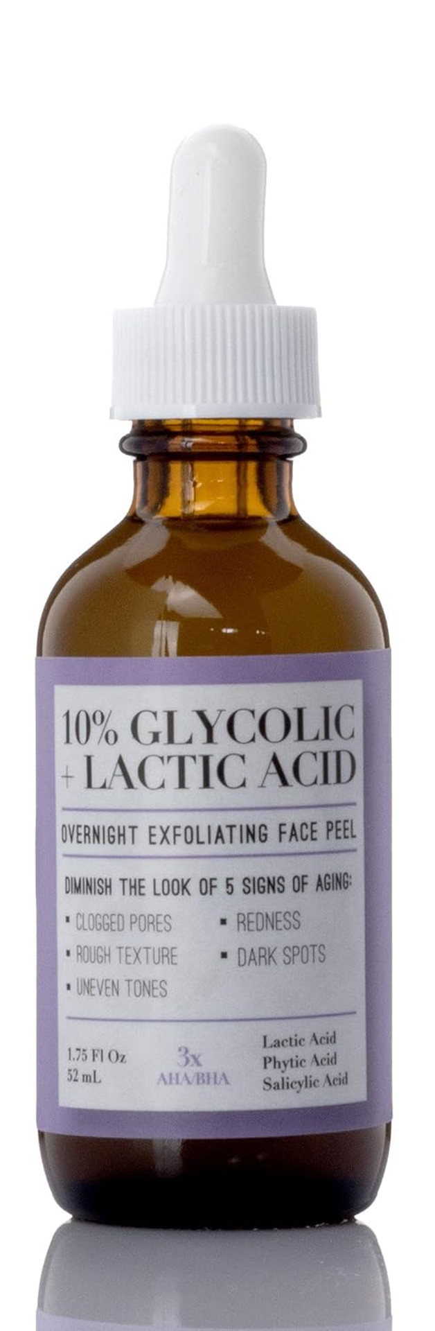 Medix 5.5 10% Glycolic Acid Face Peel Exfoliating Serum With Lactic Acid + Salicylic Acid, Gentle Skin Care Exfoliate Facial Peel Treatment Targets Fine Lines, Wrinkles, Large Pores |1.75 Fl Oz