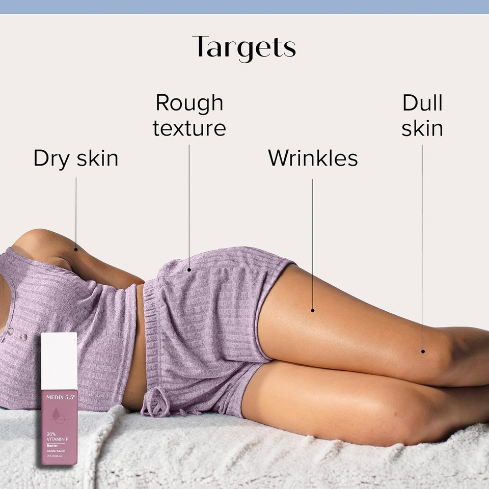 Medix 5.5 Collagen + Peptides Firming Cream + 20% Vitamin F Anti-Aging Booster Serum Set