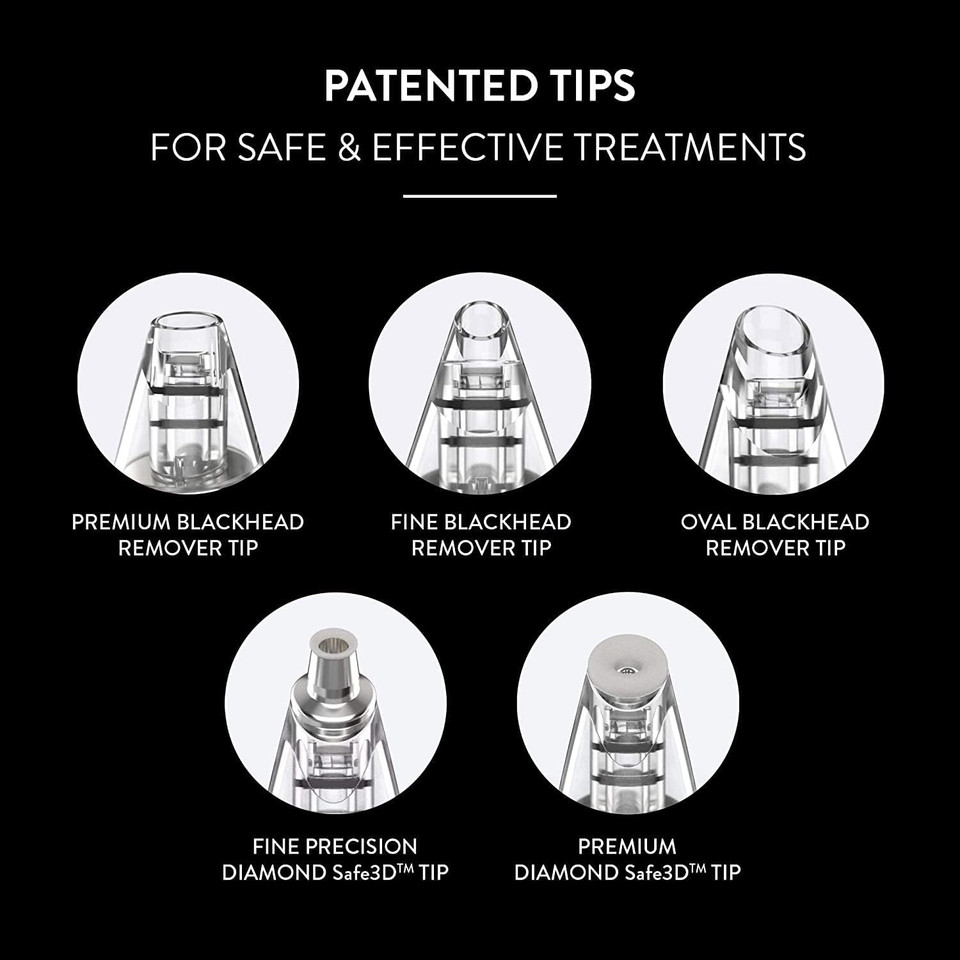 Microderm Glo Gem Diamond Microdermabrasion And Suction Tool - Blackhead Remover Pore Vacuum Advanced Facial Treatment Machine - Anti Aging Wrinkle Care For Collagen Production & Acne Scars (Purple)