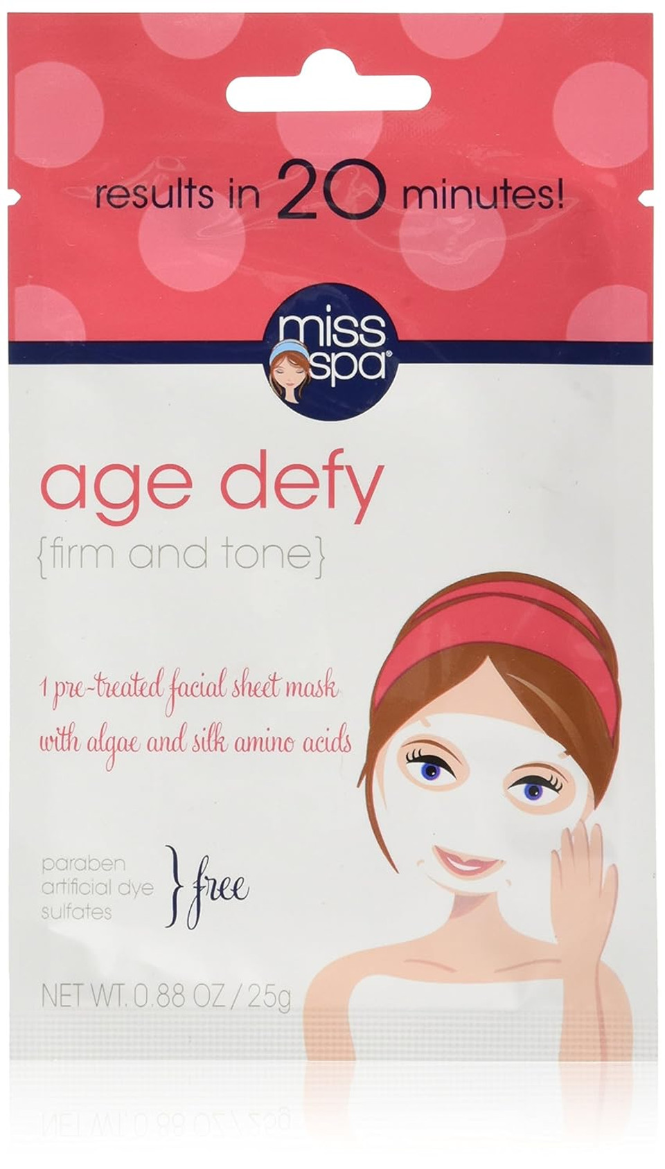 Miss Spa Age Defy Facial Sheet Mask, 0.88 Ounce