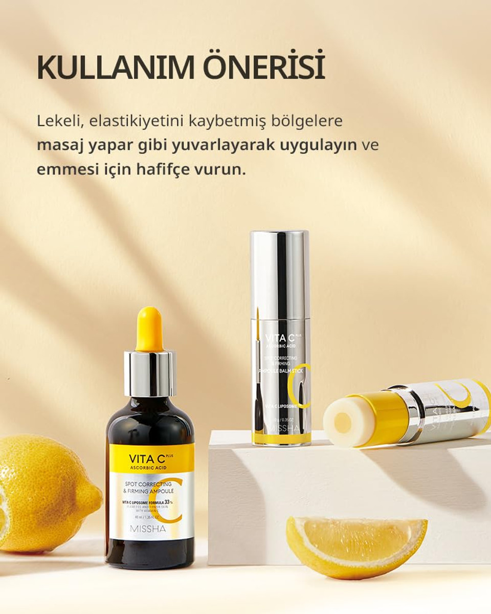 Missha Vita C Plus Ampoule Balm Facial Serum Stick - Instant Wrinkle Care And Nourishing Ampoule Balm