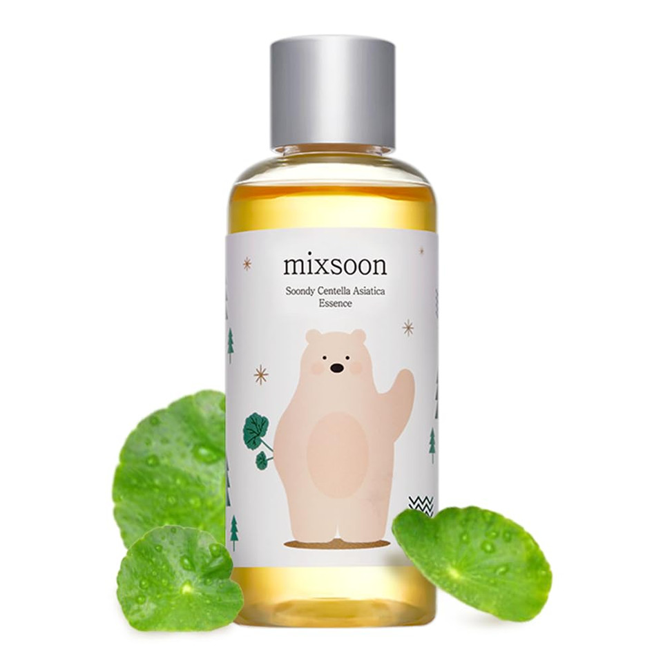 Mixsoon Soondy Centella Asiatica Essence - Instant Hydrating & Soothing Essence For Irritated, Sensitive Skin - Korean Skincare For Glass Skin - Jeju Island Cica Extracts (3.38 Fl.Oz / 100Ml)