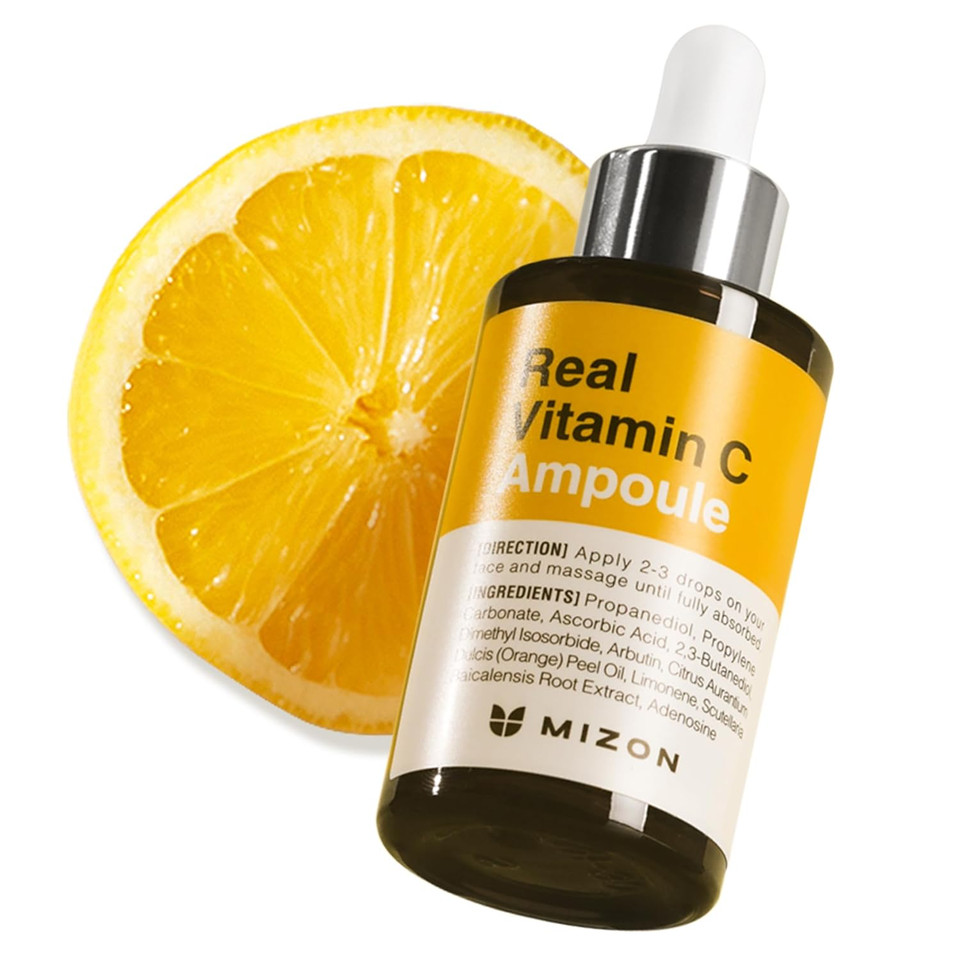 Mizon Real Vitamin C Ampoule, Pure Vitamin C, No Water Added,10 Ingredients, Nutrition, Face Moisturizer (1.01 Fl Oz)