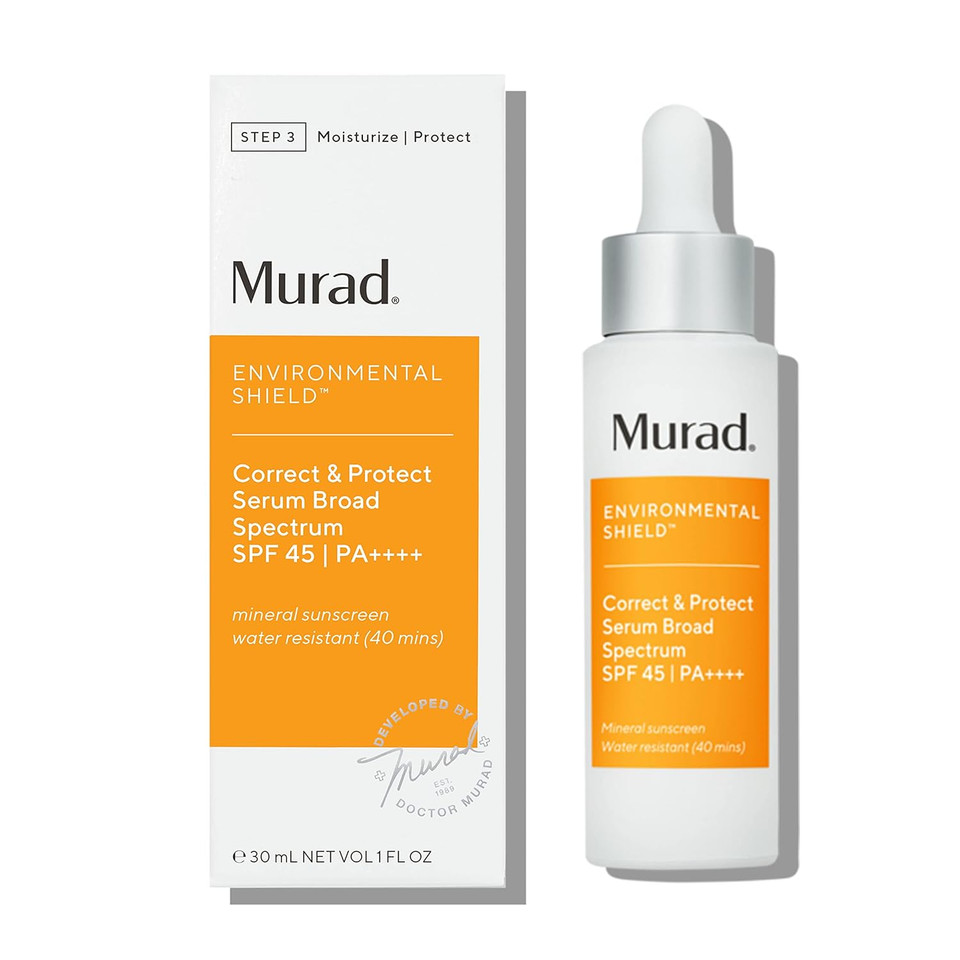 Murad Correct & Protect Broad Spectrum Spf 45 - Environmental Shield 100% Mineral Sunscreen - Blue Light Defense - Brightens And Reduces Discoloration, 1.0 Fl Oz