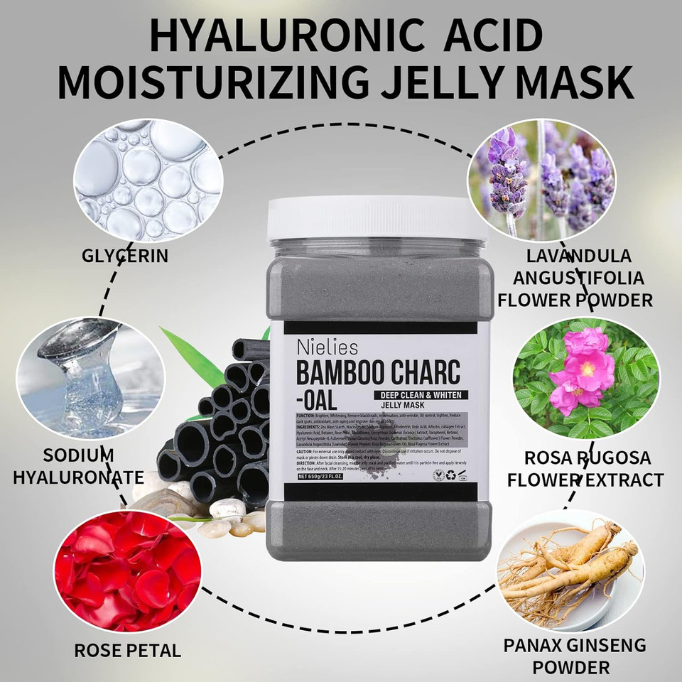 Jelly Face Mask For Facials- Charcoal Hydrating/Jelly Mask/Professional Hydrojelly Masks/Vajacial Jelly Mask Powder
