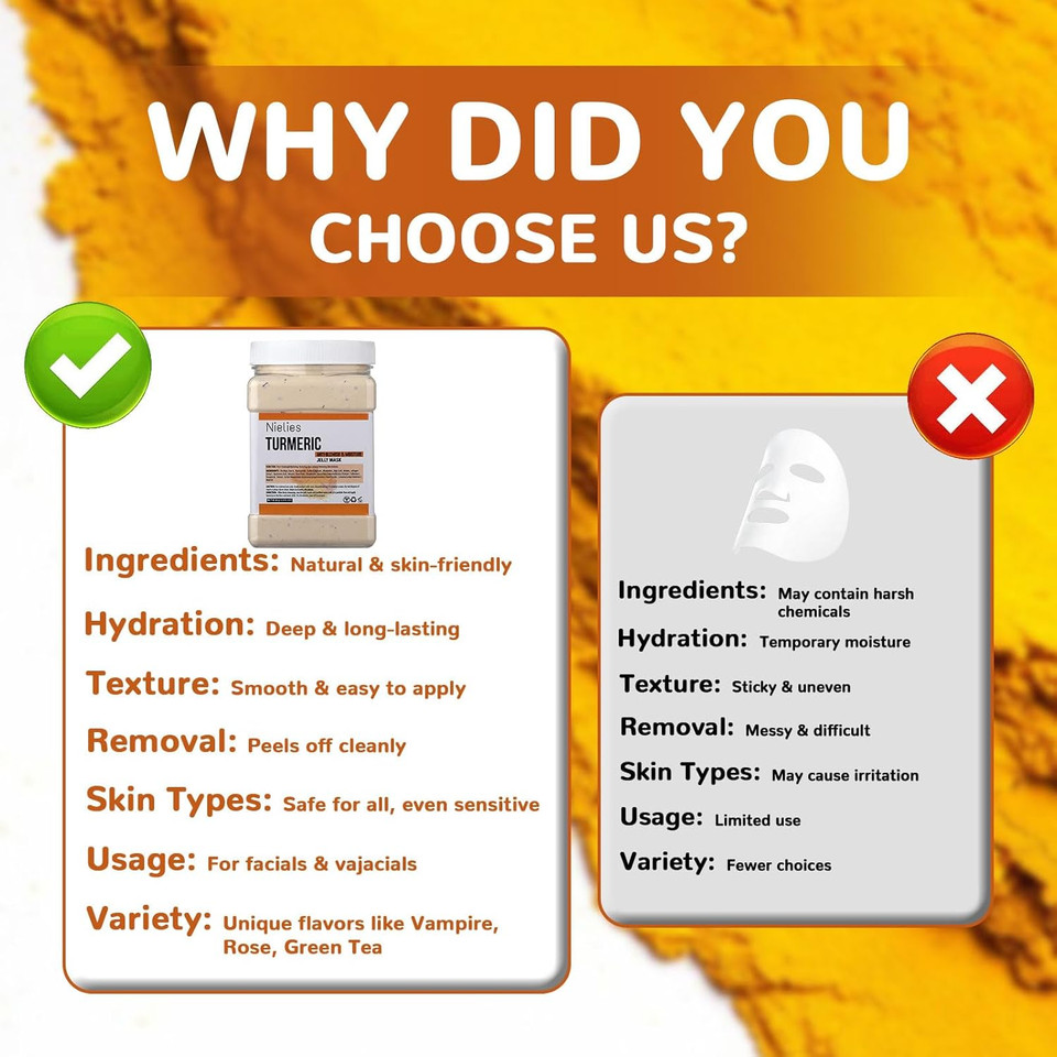 Jelly Mask For Facials Professional, Vajacial Jelly Mask | For Instant Hydration, Vegan Peel Off Face Mask, For Moisturizing(Turemic)