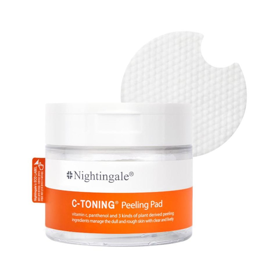 Nightingale C-Toning Peeling Pads With Vitamin Complex + Aha?Bha?Pha + Niacinamide, Exfoliating Peel Pads, Sebum Care, Improve Skin Texture, Hypoallergenic, Vegan Pads, Korean Skin Care Nightingale C-Toning Peeling Pads With Vitamin Complex + Aha?Bha?Pha + Niacinamide, Exfoliating Peel Pads, Sebum Care, Improve Skin Texture, Hypoallergenic, Vegan Pads, Korean Skin Care