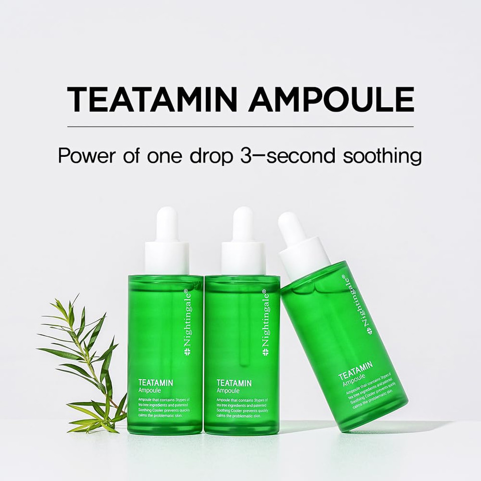 Nightingale Teatamin Ampoule, Redness Relief Face Serum, Soothing For Sensitive And Irritated Skin, With Tea Tree Complex & Vitamin, Acne Serum, Hypoallergenic, Cruelty Free, Korean Skin Care Nightingale Teatamin Ampoule, Redness Relief Face Serum, Soothing For Sensitive And Irritated Skin, With Tea Tree Complex & Vitamin, Acne Serum, Hypoallergenic, Cruelty Free, Korean Skin Care