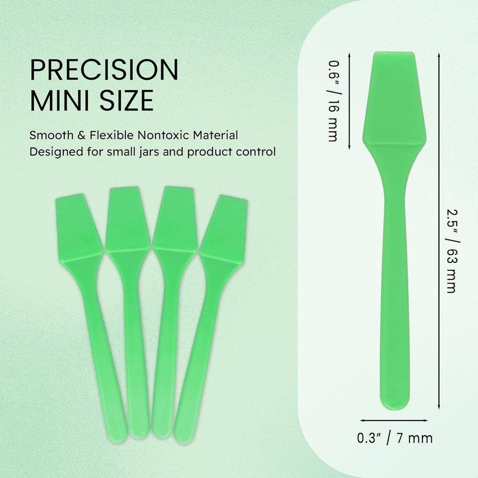 Pana 100Pcs Brand Cosmetic Make Up Disposable Plastic 2.5" Spatulas Skin Care Facial Cream Mask Spatula (100 Pieces In A Container) (Purple)