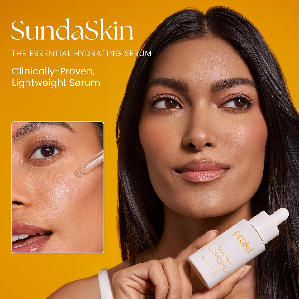 Prakti Sundaskin Essential Hydrating Serum, Firms, Smooths & Evens Skin Tone With Niacinamide & Hyaluronic Acid, 1 Fl Oz