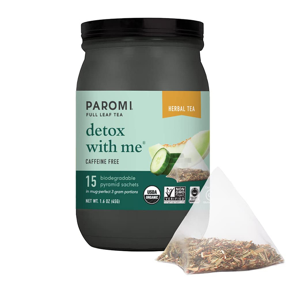 Paromi Detox With Me Rooibos Organic Tea Organic Herbal Tea, Signature Jar, 15 Count