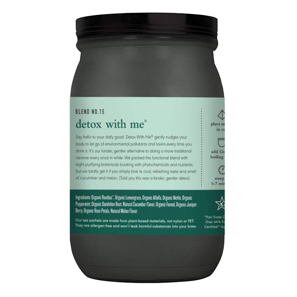 Paromi Detox With Me Rooibos Organic Tea Organic Herbal Tea, Signature Jar, 15 Count