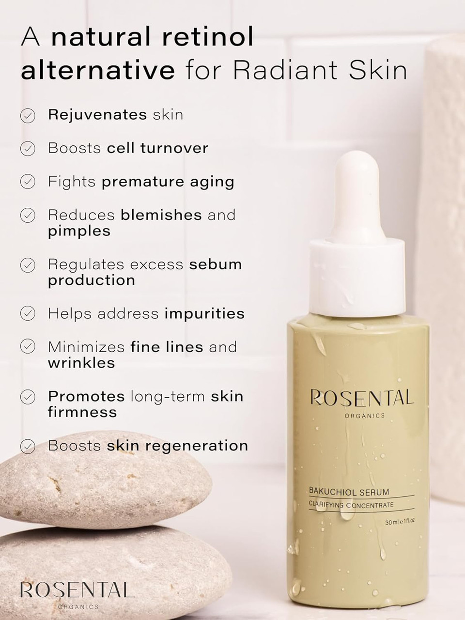 Organics Bakuchiol Serum (30Ml) - Facial Care Against Blemishes & Acne - Slow-Aging Facial Serum - Clear Skin - Retinol Alternative - 100% Vegan & Natural Cosmetics - Made In Austria