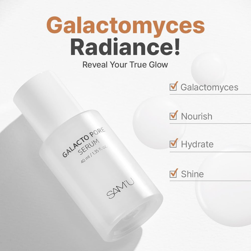 Sam'U Galacto Pore Serum  Pore Tightening Facial Serum With Galactomyces For Glass Skin  Korean Skin Care, Tightening & Hydrating With Aha, Pha, Bha, Suitable For Acne-Prone Skin  1.4 Fl. Oz