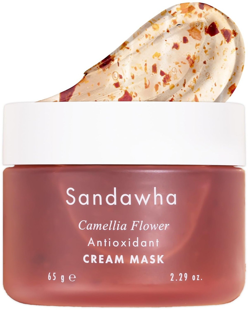Skincure Camellia Flower Cream Mask - Korean Skincare Antioxidant, Petal-Infused Wash-Off Facial Mask, Anti-Aging & Hydrating Treatment For Dry And Rough Skin, 2.3 Fl. Oz