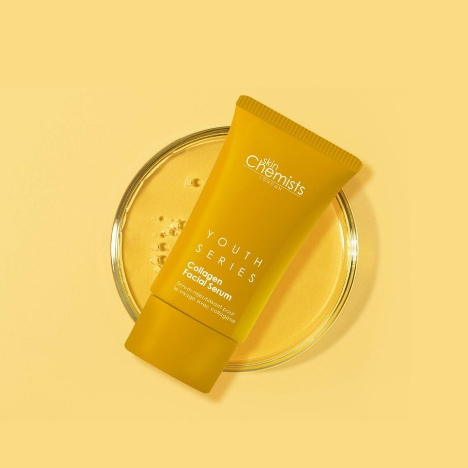 Skin Chemists Collagen Face Serum | Anti Aging Collagen Serum For Face Reduces Wrinkles & Fine Lines | Plant Based Formula With Marine Amino Acids | 1 Fl Oz